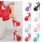 รองเท้าส้นสูง 6 / 6.8 นิ้ว ไซต์ 34-43 สีดำ/แดง/ขาว/ฟ้า/ชมพูอ่อน/ชมพูเข้ม/ม่วง/เงิน