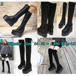 รองเท้าบูทส้นเตารีดสีดำ 2 แบบ ไซต์ 34-39