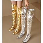 รองเท้าบูทยาวถึงต้นขาสีเงิน/ทอง ไซส์ 34-43