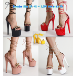 รองเท้าส้นสูง 6.4 นิ้ว สายเชือกผูกรองขา ไซต์ 35-41