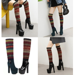 รองเท้าบูทยาวผ้าสีดำ/กรม ไซต์ 34-46