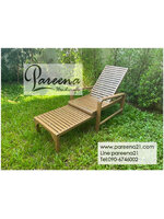 เตียงอาบแดด เตียงริมสระน้ำ ไม้สักเก่า สามารถรับเป็นเก้าอี้สนามได้ พนักพิงปรับระดับได้ แข็งแรง ทนทาน ทนแดด ทนฝน Teak Wood Sun Bed Outdoor