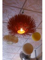 โคมไฟหวายเม่น แบบทรงกลม Rattan ceiling lamps Hotel decoration