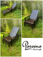 เตียงสระไม้สัก สีโอ้ค สามารถปรับเป็นเก้าอี้ได้ ไม้สักเก่า ทนแดด ทนฝน Teak Wood Pool Sun Lounger Can adjust to be Chair and Bed
