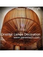 โคมไฟไม้ไผ่แบบแขวนเพดาน สำหรับตบแต่งโรงแรม รีสอร์ท บ้าน สปา ร้านกาแฟ Bamboo lamp ceiling hanging for hotel resort decoration