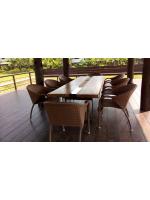 ชุดรับประทานอาหารหวาย ชุดโตีะเก้าอี้ทานข้าว โต๊ะกาแฟ coffee table โต๊ะทานข้าวหวายเทียม เฟอร์นิเจอร์ห้องอาหาร ชุดโตีะห้องอาหาร โต๊ะรับประทานอาหาร 14