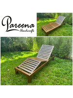 เตียงริมสระน้ำ ไม้สัก เตียงอาบแดด ปรับระดับได้ มีที่วางแก้วน้ำ Teak Wood Sun Bed with glass tray extention