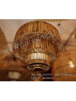 โคมไฟไม้ไผ่ชานเดอเรีย3ชั้น แบบแขวนเพดาน Bamboo Ceiling Lamp