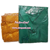 ชุดไทย/ลาว/กัมพูชา-ชาย [size-S เสื้อ-สีเขียว/โจงฯสีเหลืองทอง-ผ้าตาด (ผ้าคาดเอว ทางร้านจัดให้ตามสินค้าที่มี)]