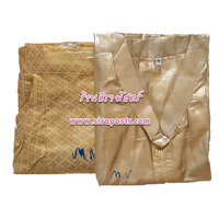 ชุดไทย/ลาว/กัมพูชา-ชาย [size-M เสื้อ/โจงฯสีครีมทอง-ผ้าตาด (ผ้าคาดเอว ทางร้านจัดให้ตามสินค้าที่มี)]