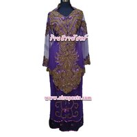 ชุดบานง/อินโดนีเซีย/มาเซีย/ภาคใต้ BA-3 สีม่วง (เกาะอก+เสื้อฯ+กระโปรง)