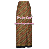 ผ้าถุงเชิงหน้านาง อินโดนีเซีย/ใต้ BA-1 สีดำ (เอวใส่ได้ถึง 32 นิ้ว)