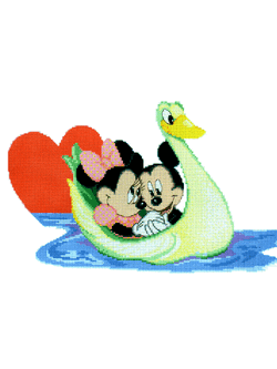 Pinn ชุดปัก มิกกี้และมินนี่บนเรือหงส์