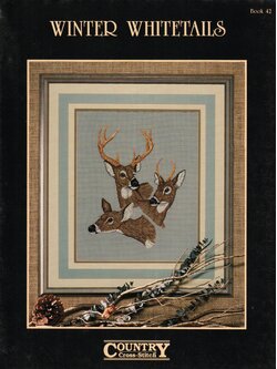 Country Cross Stitch ผังลาย Winter Whitetails