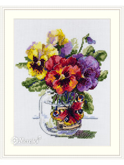 Merejka ชุดปัก Pansies and Butterfly