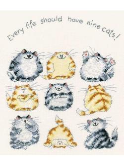 Heritage Crafts ชุดปัก Nine Cats