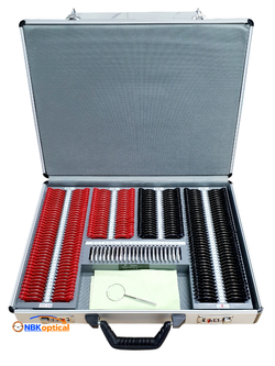 Trial lens set เลนส์เซ็ท ขอบพลาสติกริมโลหะ เลนส์กระจก (PT L) +-2000 (กล่องอะลูมิเนียม) + (ครอสไซเลนส์เดอร์)