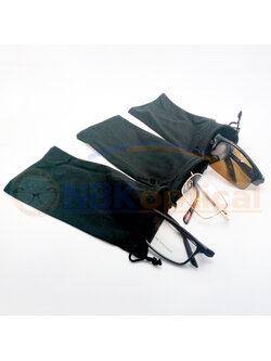 ถุงผ้าใส่แว่น (เช็ดแว่นได้ในตัว) หูรูด