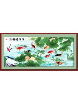 ชุดปักจีน Koi Fish and Lotus Flowers