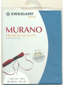 Zweigart Murano 32ct. สีฟ้า Azure Blue ขนาด 48 x 68 ซม.