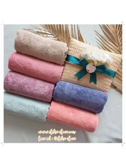 ผ้าขนหนูขนเป็ด ขนาดเช็ดผม 15*30 นิ้ว แพ็คกระแตบ