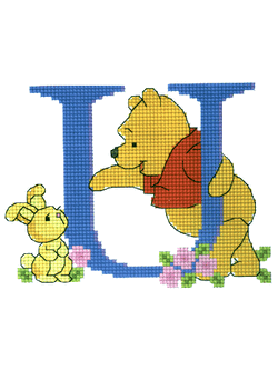 Pinn ชุดปัก ตัวอักษรหมีพูห์ - U