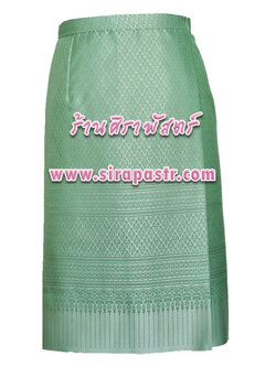 ผ้าถุงป้ายข้าง-สั้น สีเขียว S6 (เอวใส่ได้ถึง 34 นิ้ว) *รายละเอียดสินค้าในหน้าฯ