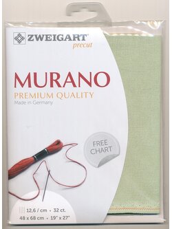 Zweigart Murano 32ct. สีเขียว Green ขนาด 48 x 68 ซม.