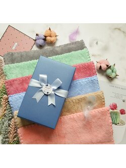 ผ้าขนหนูขนเป็ด ขนาดเช็ดผม 15x30 นิ้ว แพ็คกล่องมุก