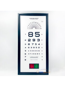 ป้ายวัดสายตา 85 ระยะ 3 เมตร ไฟLED (ขอบดํา)