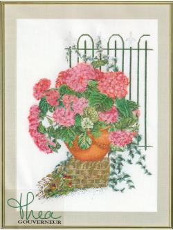 Thea Gouverneur ชุดปัก Rose Hydrangea With Fence