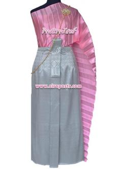 ชุดไทย A1 (สไบฯ+ผ้าถุงฯแบบสำเร็จรูป เอวใส่ได้ถึง 34 นิ้ว) *รายละเอียดในหน้าสินค้า