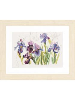 Lanarte ชุดปัก Triptych blue Flowers Irises