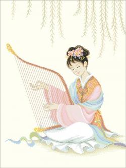 Nattee ชุดปัก สาวจีนดีดพิณ