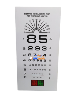 แผ่นป้ายวัดสายตา (วัสดุฟิวเจอร์บอร์ด) ระยะ 3 เมตร