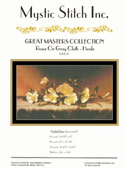 Mystic Stitch ผังลาย Roses On Light Gray Cloth