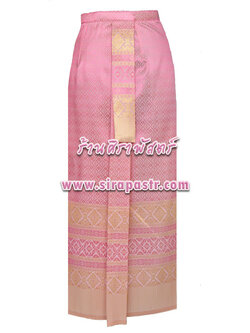 ผ้าถุงป้าย-หน้านาง B10 สีบานเย็นอ่อน (เอวใส่ได้ถึง 32 นิ้ว) *แบบสำเร็จรูป-รายละเอียดตามหน้าสินค้า