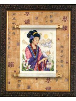 Dimensions ชุดปัก Oriental Touch (ผ้าพื้นหลังพิมพ์ลาย)