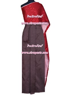 ชุดไทย K-2 ผ้าถุงฯสีเลือดหมู (เอวใส่ได้ถึง 32 นิ้ว) *รายละเอียดในหน้าสินค้า