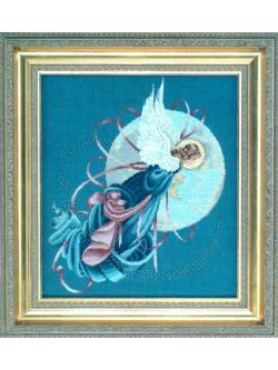 Lavender & Lace ชุดปัก Blue Moon Angel (ผ้าลินิน 32 ct.)