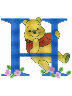 Pinn ชุดปัก ตัวอักษรหมีพูห์ -H