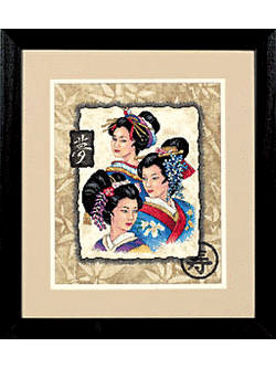 Dimensions ชุดปัก Three Geishas (พิมพ์พื้นหลัง)