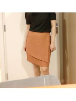 แพทเทิร์นกระโปงป้ายหน้า แต่งหน้าขายาวไม่เท่ากัน