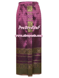 ผ้าถุงป้าย-หน้านาง B11 สีชมพูม่วง (เอวใส่ได้ถึง 30 นิ้ว) *แบบสำเร็จรูป-รายละเอียดตามหน้าสินค้า