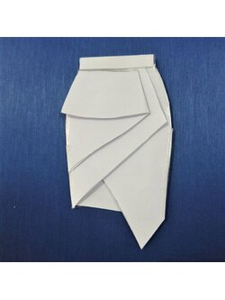 แพทเทิร์นกระโปรงป้ายพับ 2 ชั้น