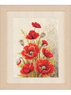 Vervaco ชุดปัก Poppies and Swirls