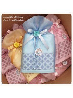 ผ้าขนหนูเนื้อ cotton ลายกากบาทใหญ่ ขนาดเช็ดผม 15x30 นิ้ว