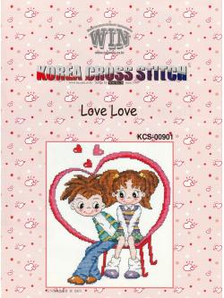 Korea Cross stitch ผังลาย Love Love