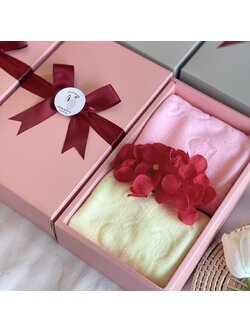 ผ้าขนหนูนาโนสีหวาน ขนาดเช็ดผม 30x70 ซ.ม. แพ็คคู่กล่องมุก