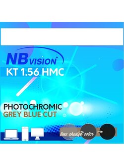 NBvision Lens 1.56 KT HMC Photochromic Grey Blue Cut